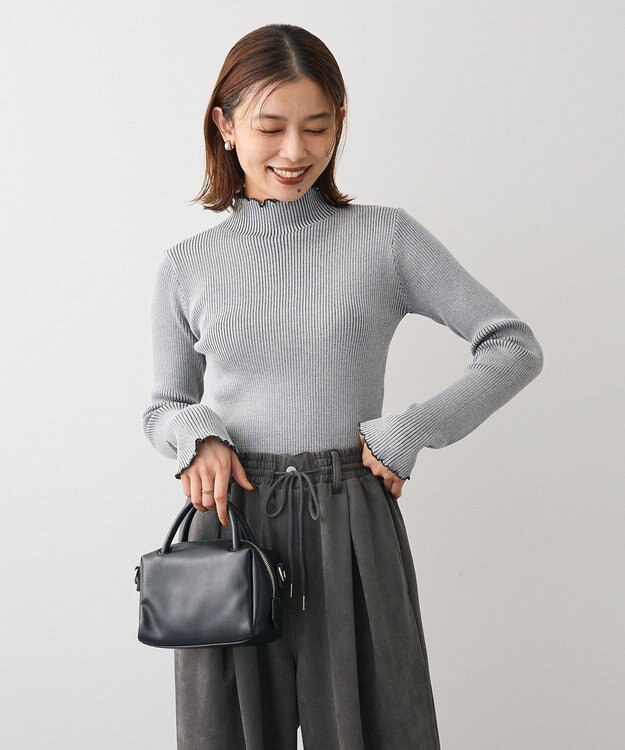 Green Parks ・ＡＮＤＳＥＡＲＣＨ　メランジリブハイネックニット Gray