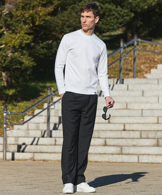 GOTAIRIKU カジュアルセットアップ対応【洗える/ストレッチ】YUNSA リラックストラウザーズ ブラック系