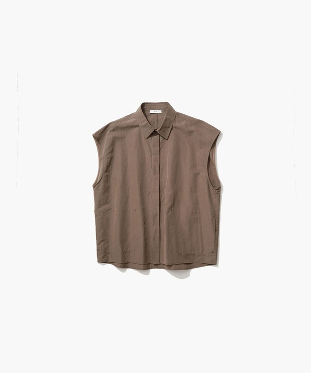 ATON SILK LINEN SHANTUNG | シャツベスト BEIGE
