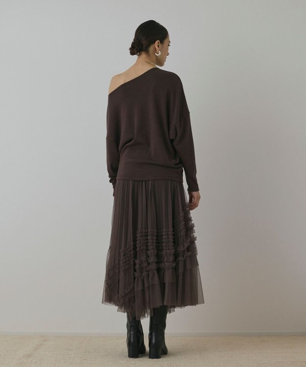 GRACE CONTINENTAL イレギュラ－チュ－ルスカート ブラウン