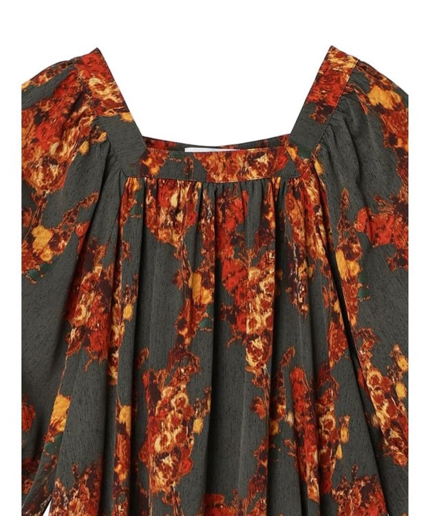 Green Parks ■ＥＳＣＡＲ　アートフラワーｐｔワンピース Charcoal Gray