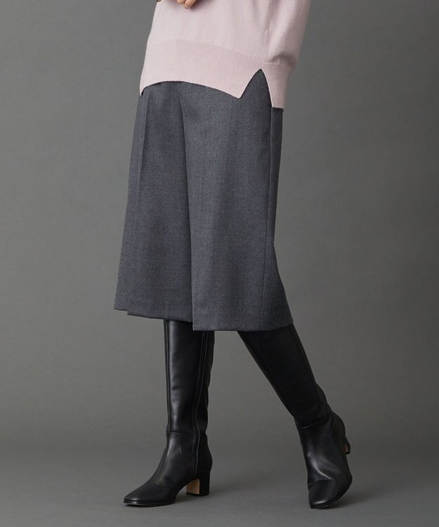 J.PRESS LADIES 【洗える】フラノハンドウォッシュ キュロット パンツ グレー系