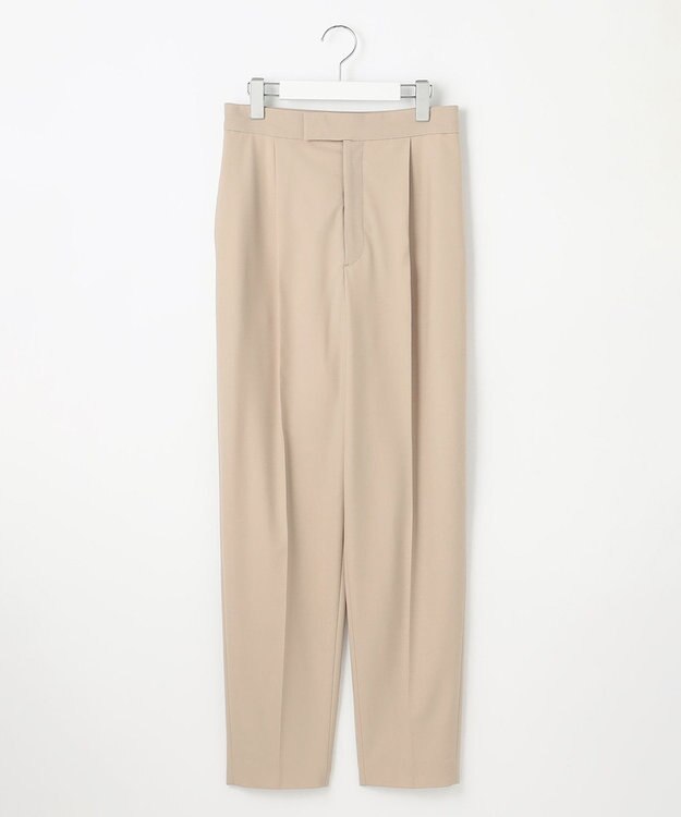 23区 【エステータ】ウールトロドライストレッチ タックテーパード パンツ ベージュ