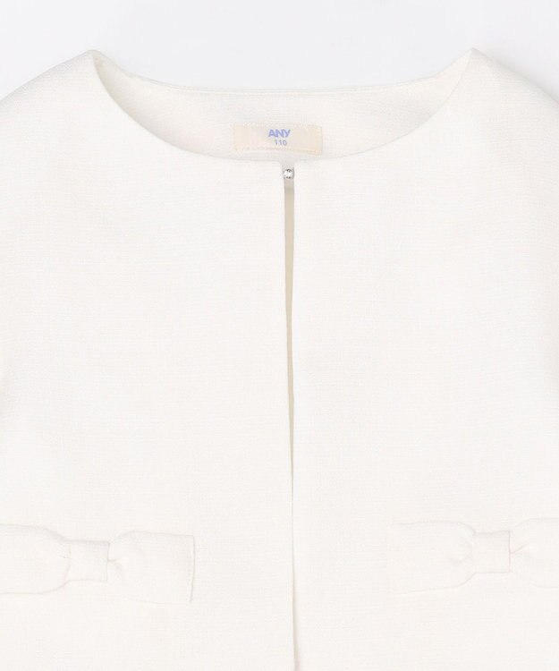 ANY KIDS 【2点セット】リボンボレロジャケット+シフォンプリーツ ワンピース ラベンダー