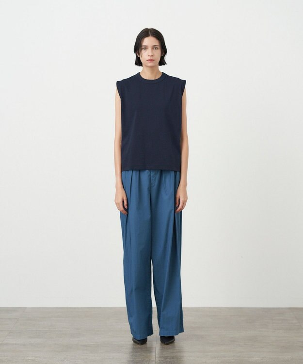 ATON DRY COTTON JERSEY | ノースリーブプルオーバー NAVY