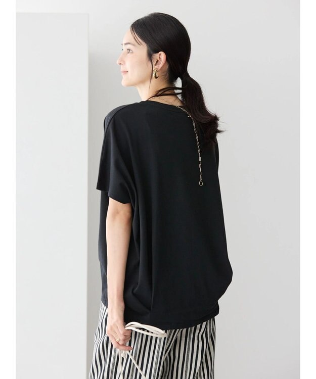 AMERICAN HOLIC 接触冷感裾タックカットプルオーバー Black