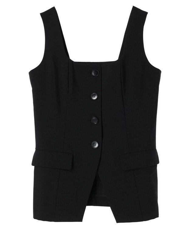 YECCA VECCA リネンライクビスチェベスト Black