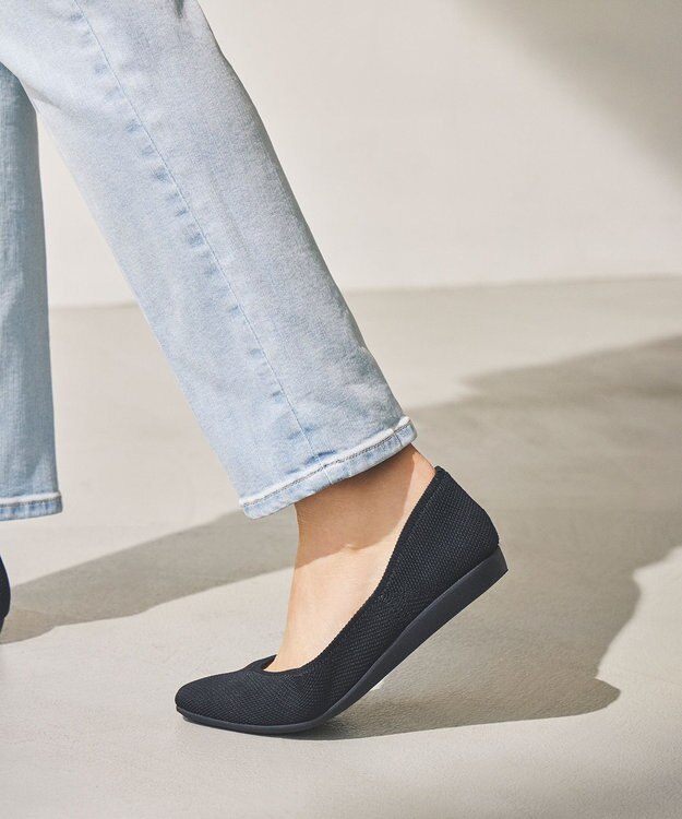 steppi 【洗える/撥水】 トリムスクエア パンプス ブラック