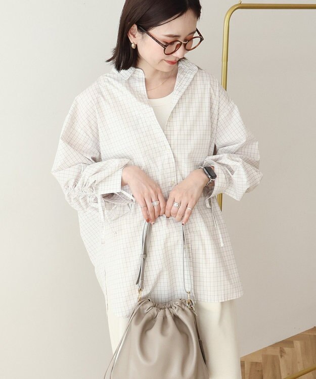 AMERICAN HOLIC 【イージーケア】バックギャザーリボンシャツ Check