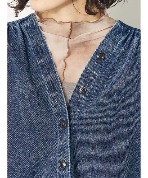 CRAFT STANDARD BOUTIQUE デニムギャザーヨークブラウス Indigo