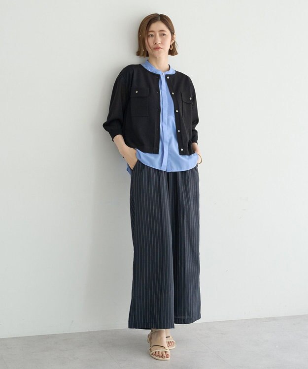YECCA VECCA スモッキングピンタックシャツ Blue