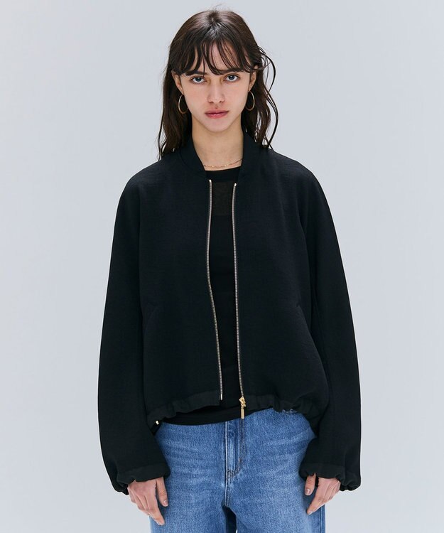 BEIGE， 【洗える】POMONA / ゴールドジップライトブルゾン Black