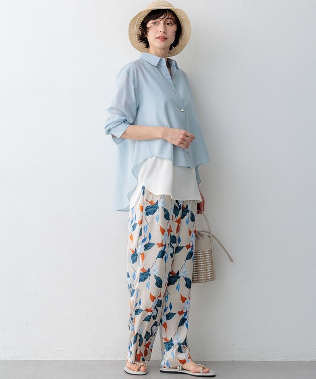 23区 【先行予約】シアータンブラー ファンクショナル シャツ サックスブルー系