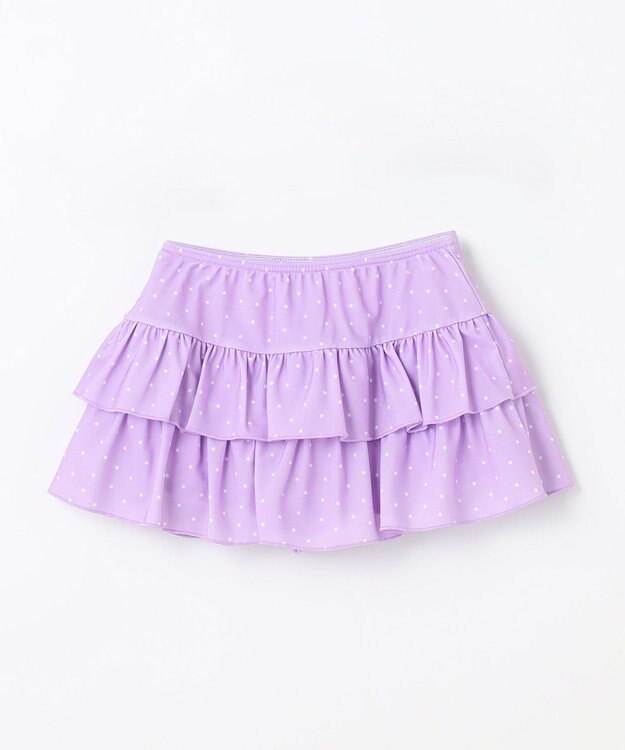 ANY KIDS 花柄×ドット柄 セパレート 水着 オフ花柄×ラベンダードット