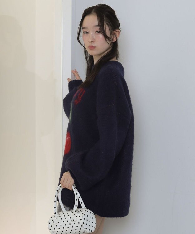 WEGO シャギーグラフィックニットBIGプルオーバー 柄2