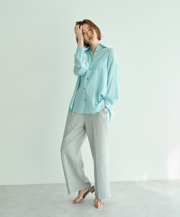 YECCA VECCA バックギャザーロングシャツ Mint