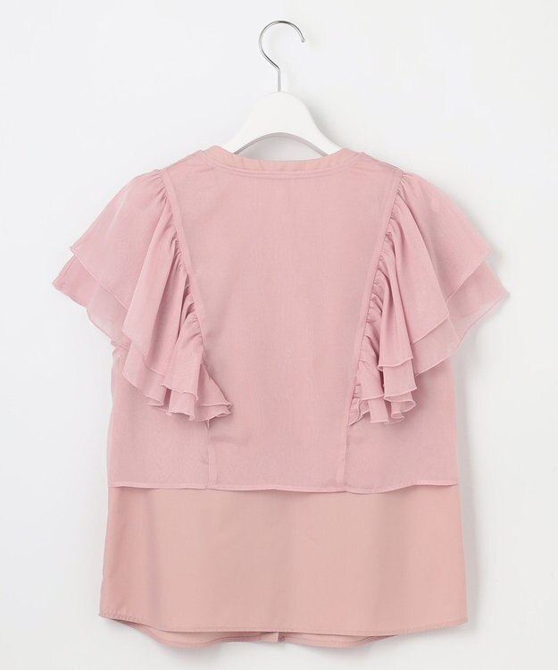 Feroux 【2WAY】フリルコンビ ブラウス ピンク系