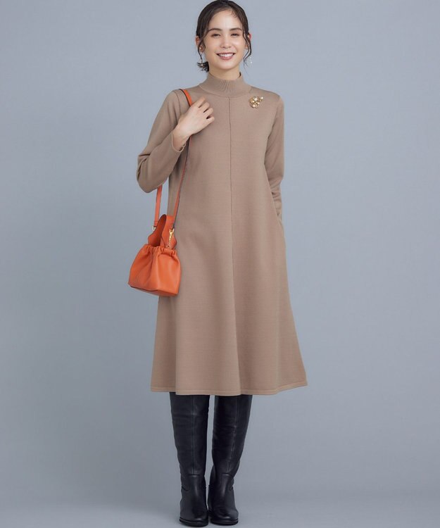 組曲 ELENAリラクシーニットワンピース ベージュ系