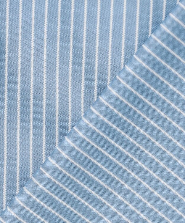 自由区 S ストライプコットンタイプライター サックス×オフ