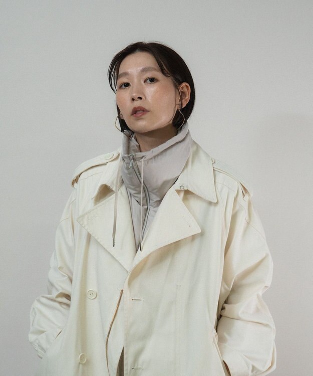 KWD 【日本製】STAND COLLAR DOWN PARTS グリーンダウン スタンドカラーダウンパーツ グレージュ