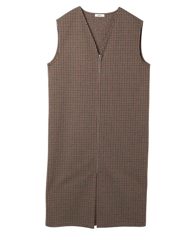 earth music&ecology 圧縮ニットＺＩＰジャンスカ Gunclub Check