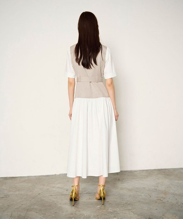 GRACE CONTINENTAL レイヤードコンビワンピース ベージュ