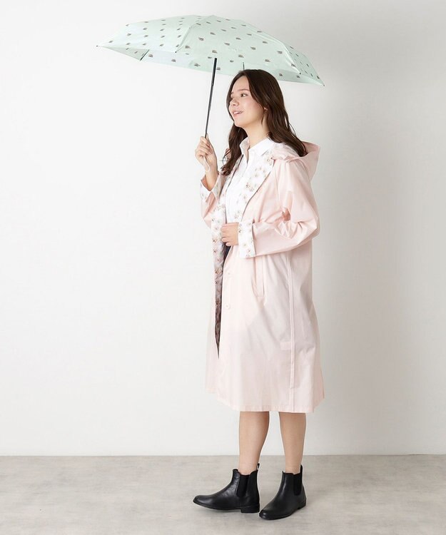 MOONBAT 【UVカット/コンパクト】ポール & ジョー (PAUL & JOE ACCESSOIRES) 折りたたみ雨傘 ドットヌネット ターコイズ