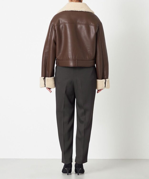 NAVE 【Nave】ヴィーガンムートン ライダースジャケット ブラウン系