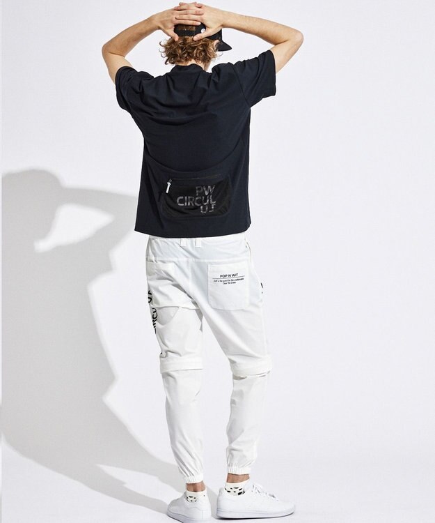 PW CIRCULUS 【UVカット / 吸水速乾 / 伸縮性抜群】【MEN】メッシュポケットモック ブラック系