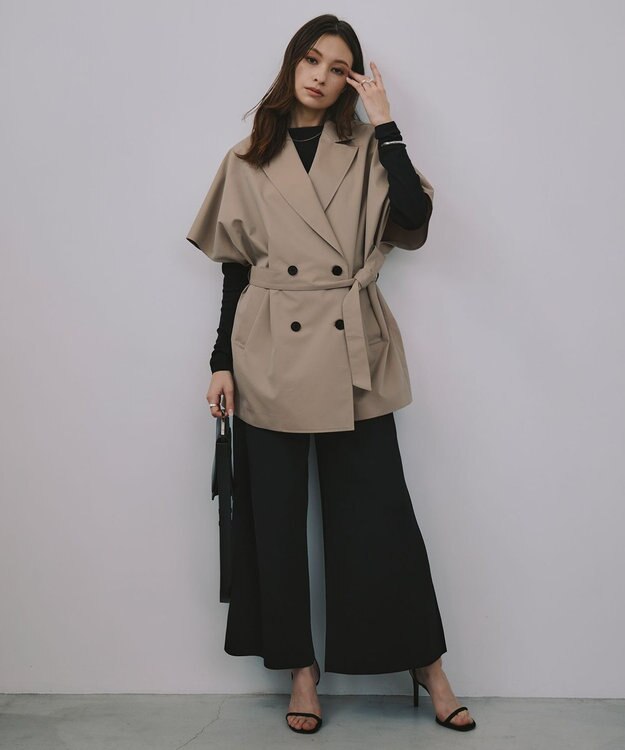 ICB L ハーフスリーブトレンチ シャンブレーベージュ系