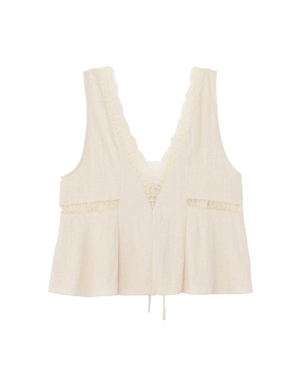 Green Parks ランジェリー風サテンビスチェ Ecru