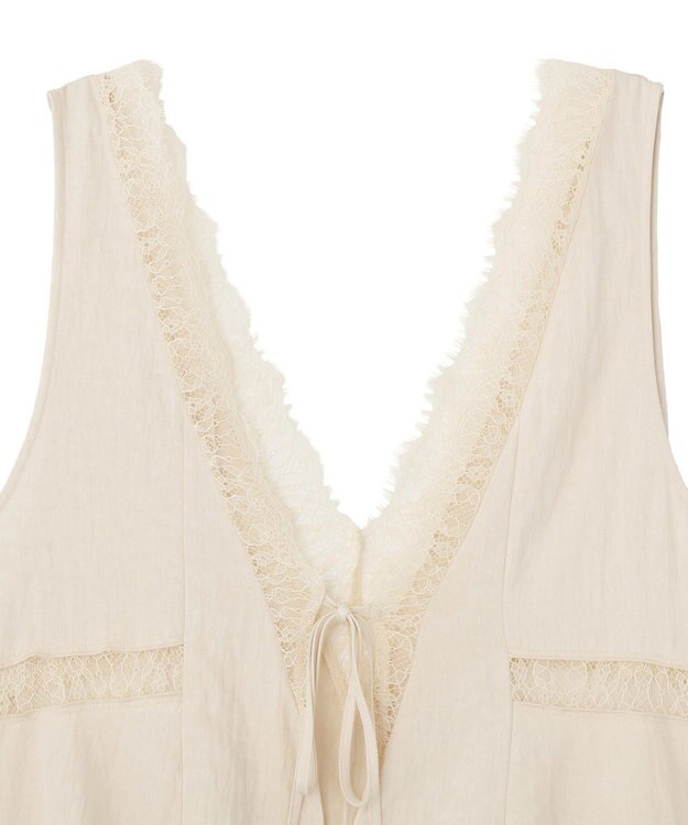 Green Parks ランジェリー風サテンビスチェ Ecru