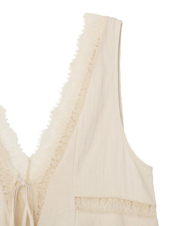 Green Parks ランジェリー風サテンビスチェ Ecru