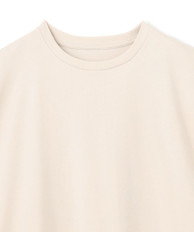 UNFILO BEAUTY FORM ロゴ刺繍フレンチスリーブTシャツ グレージュ[背面ロゴ]