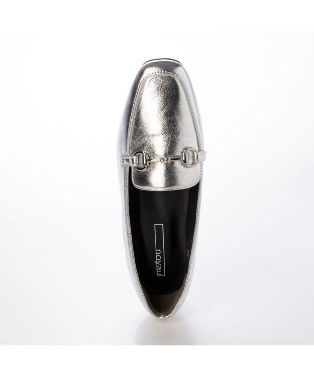 MODE ET JACOMO <noyau>スクエアトゥビット付きヒールローファー シルバー