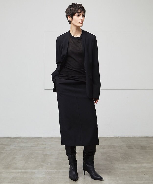 BEIGE， 【洗える】SORE / シアーコットンクルーネックカットソー Black