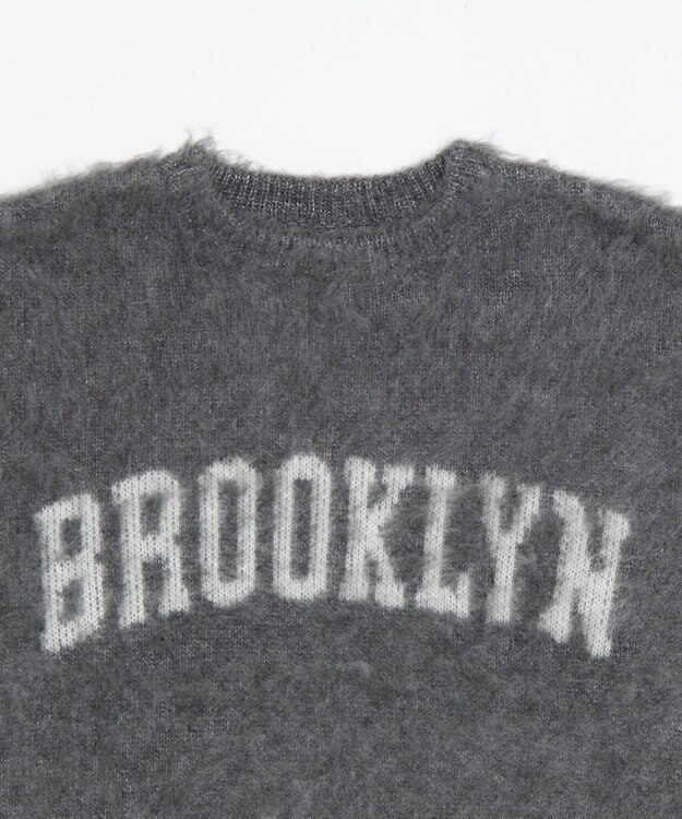 WEGO モヘアタッチBROOKLYNロゴニット グレー