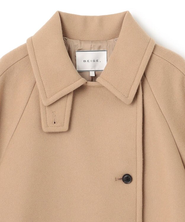BEIGE， GABELLE / ミドル丈スタンドカラーウールコート Milk tea