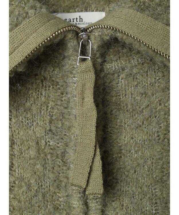 earth music&ecology ブークレハーフジップミニワンピース Khaki