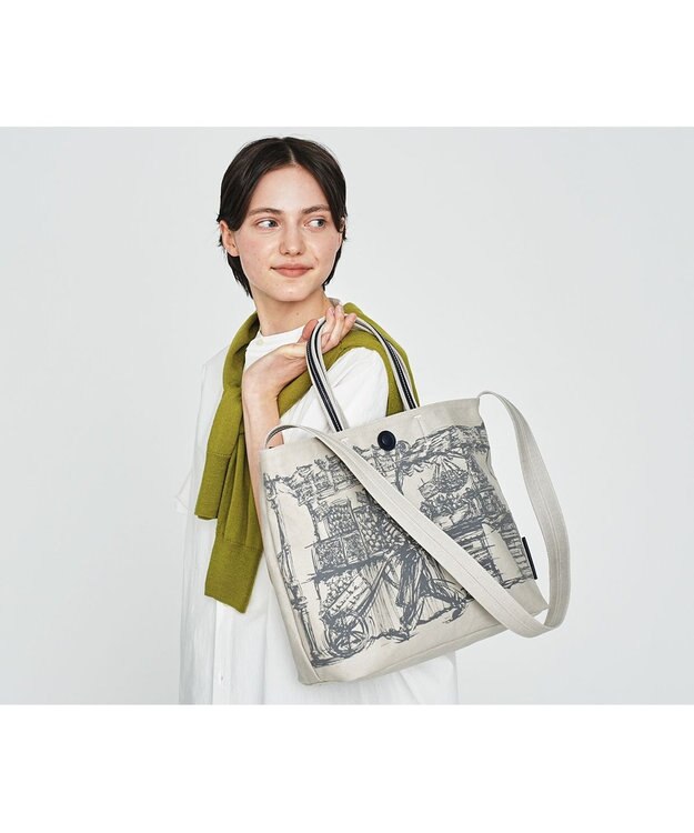 genten フルーツマーケット 2wayキャンバスバッグ グレー