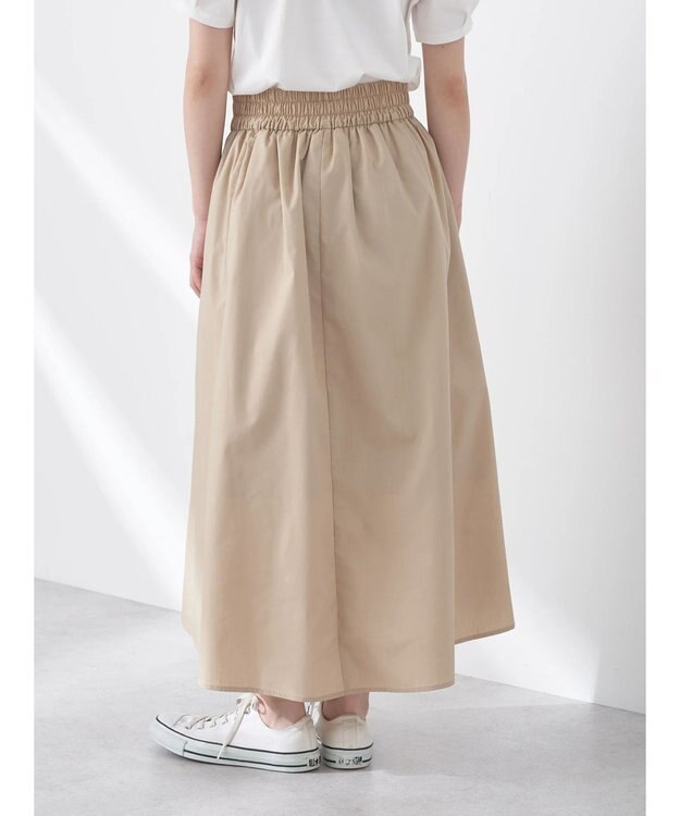 earth music&ecology ウエストリボンヘムスカート Beige