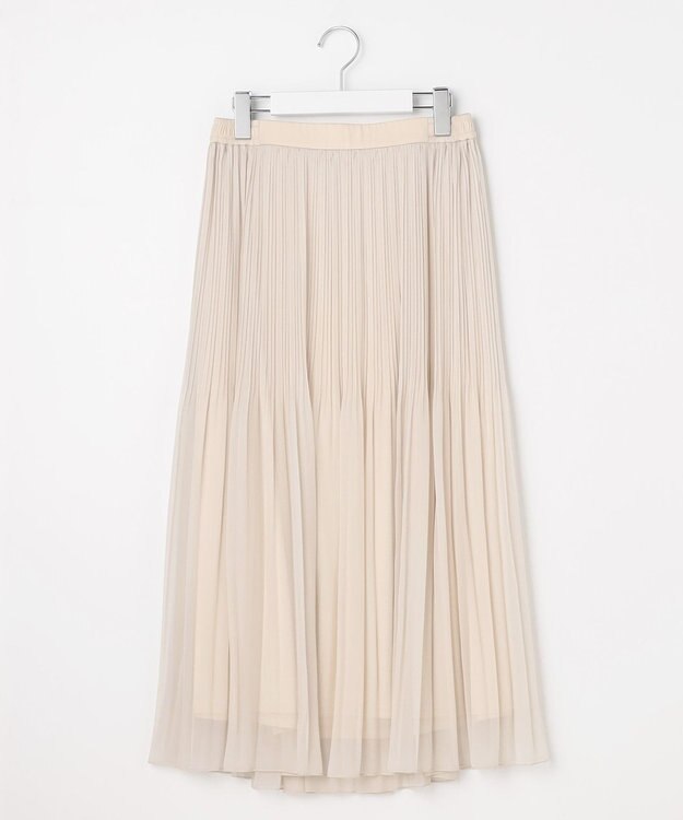 ANY SIS シャイニープリーツ スカート ベージュ