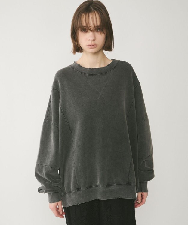 GRACE CONTINENTAL ピグメントスエットトップ チャコール