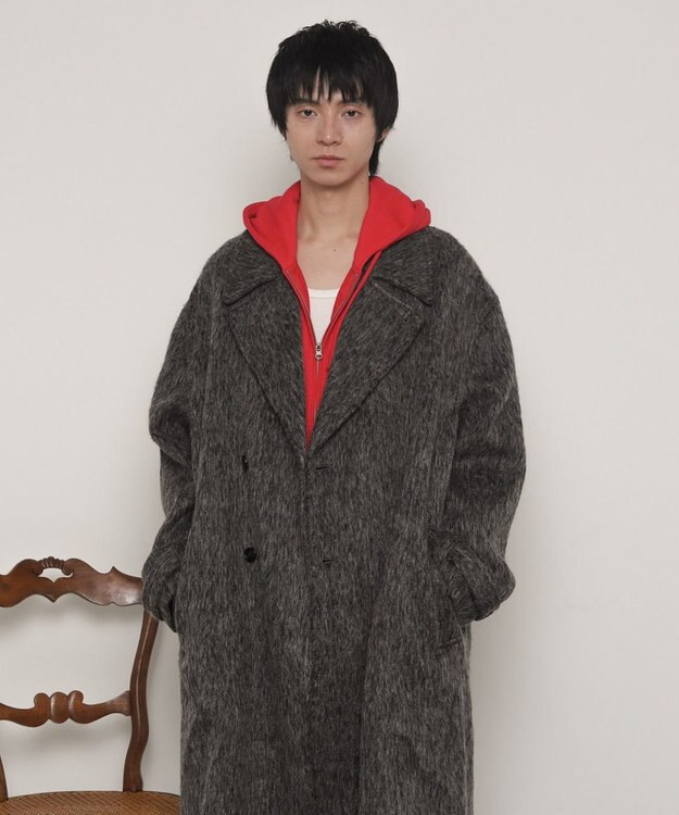 WEGO シャギーオーバーコート グレー