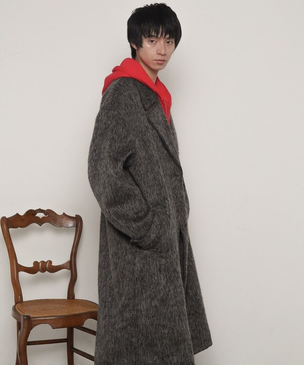 WEGO シャギーオーバーコート グレー