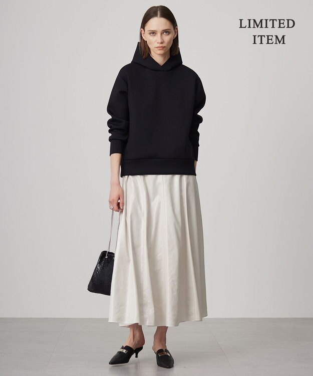 ICB 【WEB限定・洗える】ソフトダンボール フーディ プルオーバー ブラック系