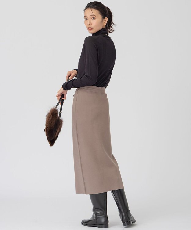 23区 ヴィスコースストレッチ タイト スカート モカ