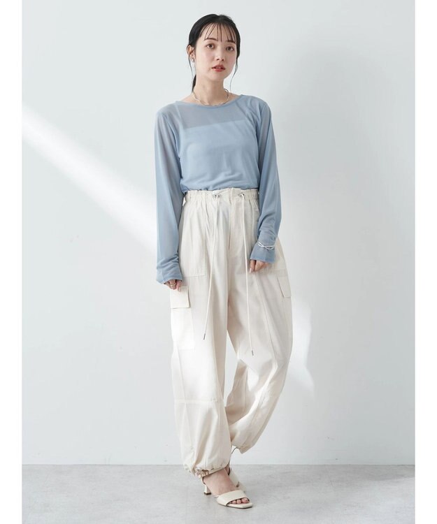 earth music&ecology シアーカットプルオーバー Grayish Blue