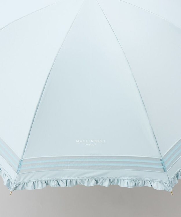 AURORA 【MACKINTOSH LONDON（マッキントッシュ ロンドン）】フリルオーガンジータック加工晴雨兼用パラソル（長傘） ミントグリーン