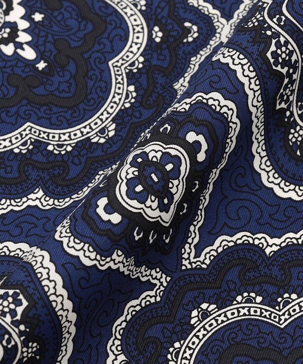 23区 オーナメントプリント スカーフ ネイビープリント